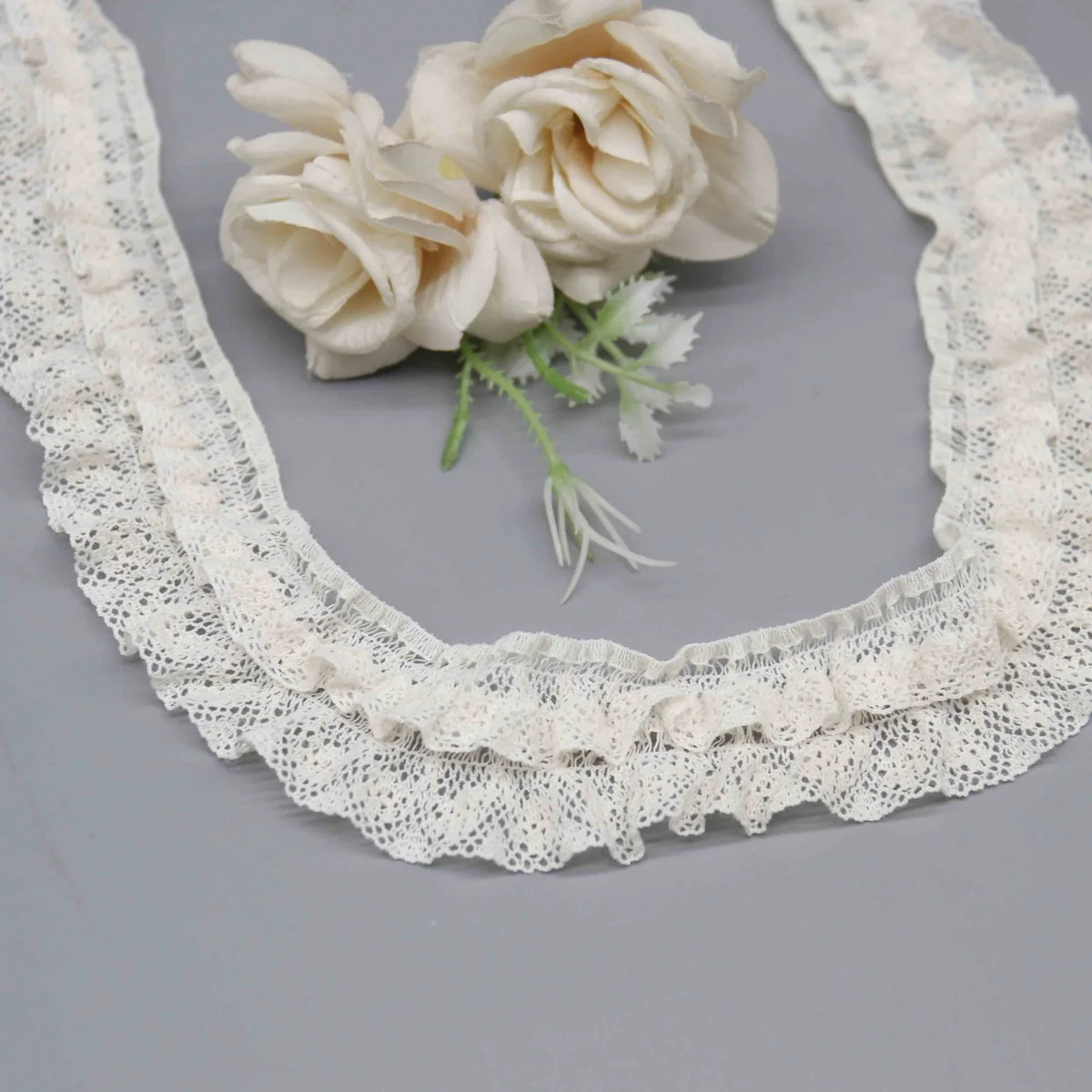 Factory Direct Ruffled Lace Trim for Lingerie and Garment Edging