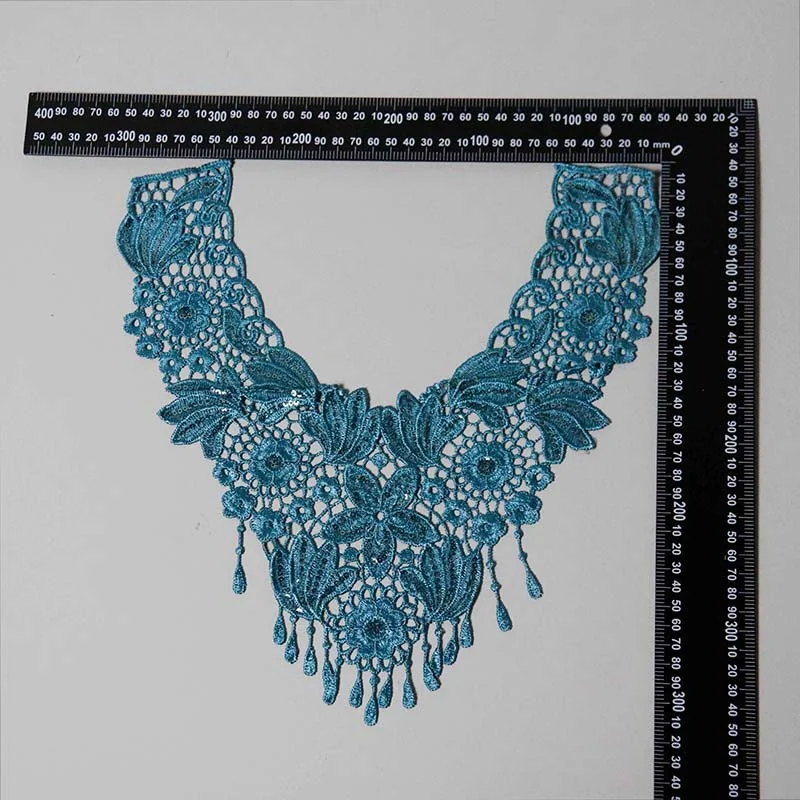 Factory Direct Sequined Tassel Lace Collar for Garment Neckline Embellishment