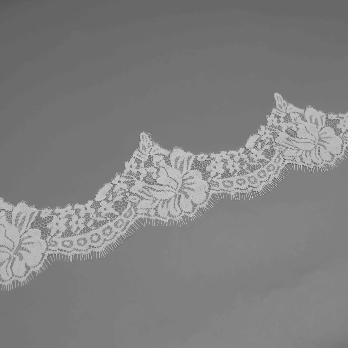 Factory Direct Wide Floral Stretch Lace Trim for Lingerie and Apparel Edging