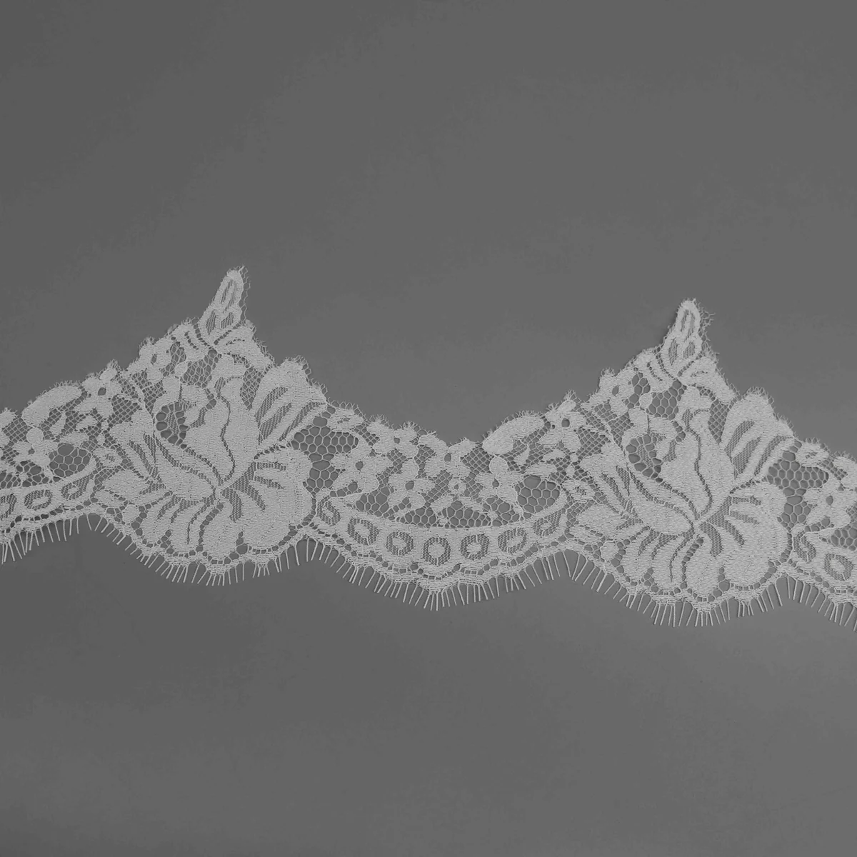 Factory Direct Wide Floral Stretch Lace Trim for Lingerie and Apparel Edging