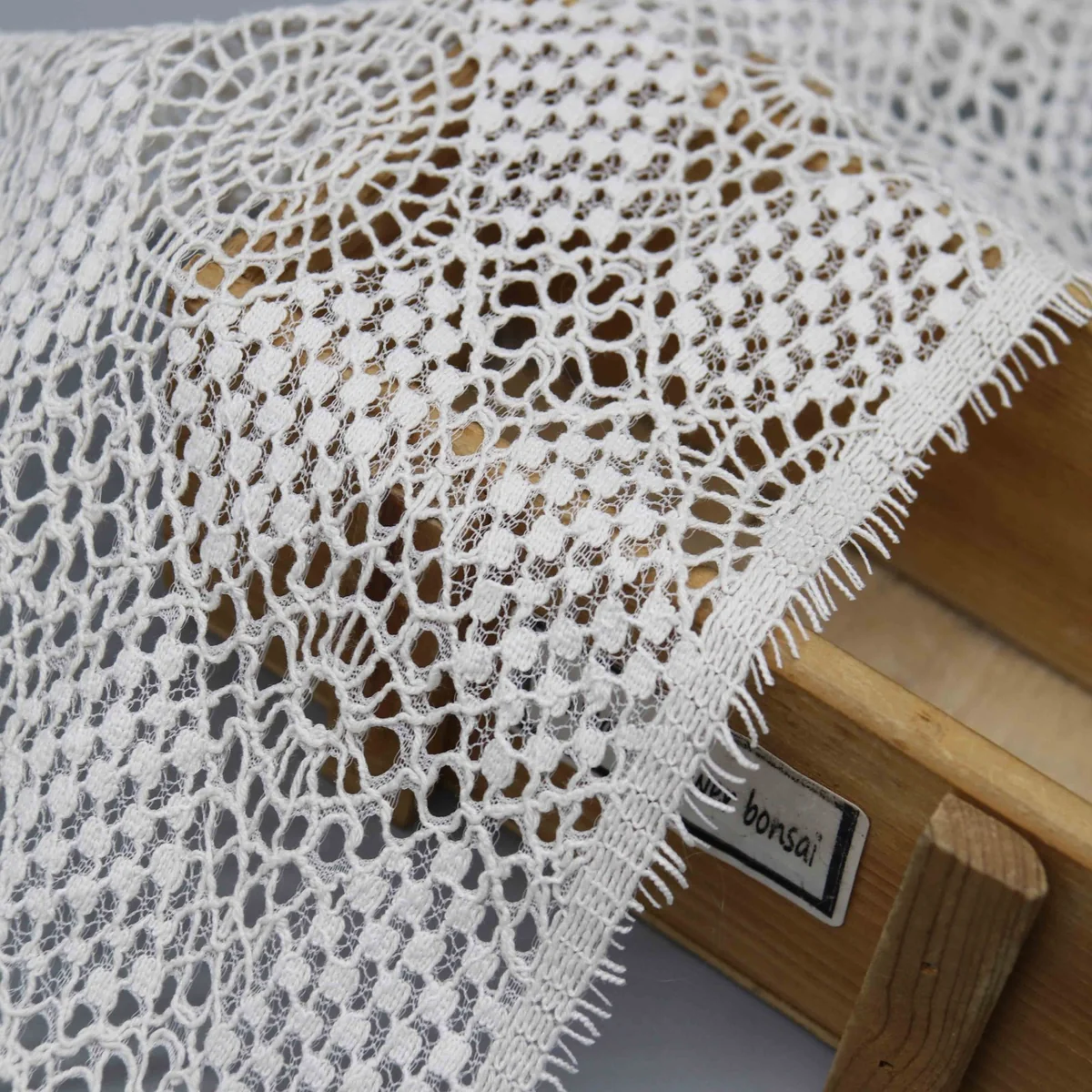 Geometric Circular Medallions Arranged In A Wide Cotton Lace Trim for Apparel Hemming