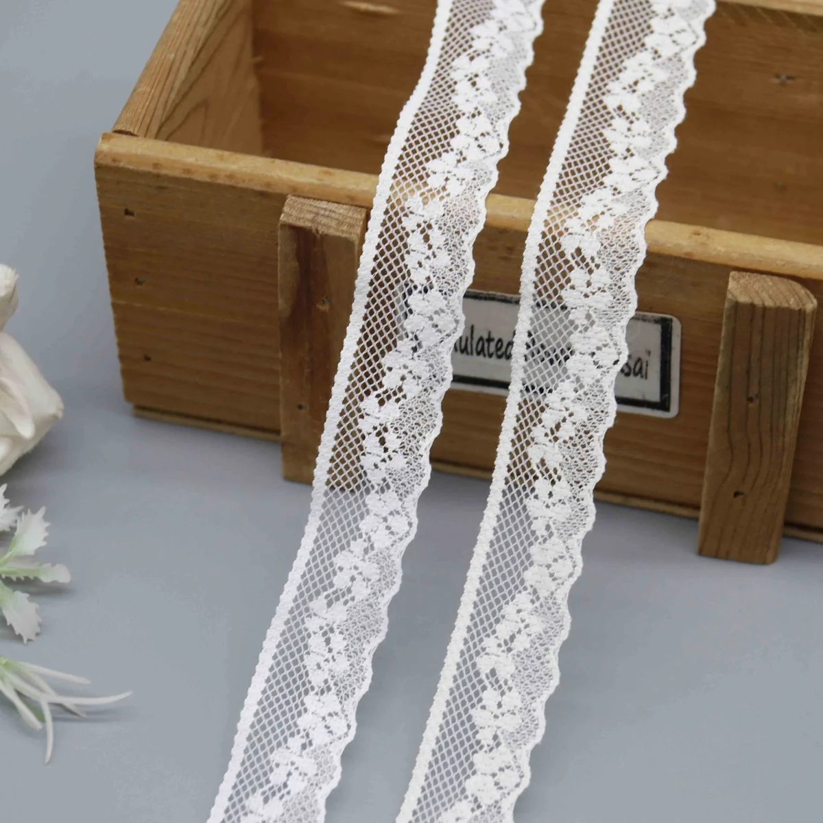 Small Repeating Floral Vine On A Mesh Ground Lace Trim for Lingerie