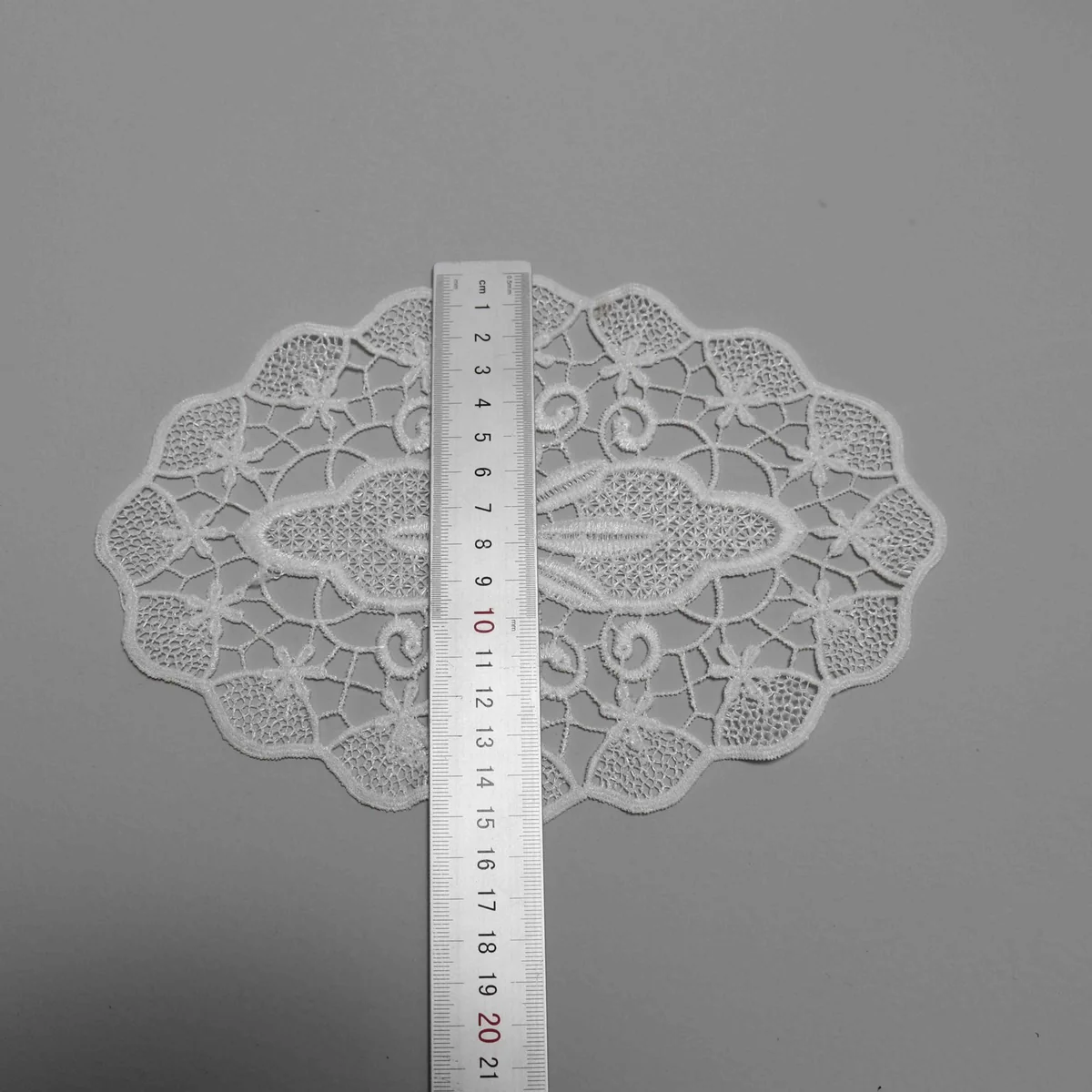 Symmetrical Floral and Butterfly Motif With A Lace Applique / Doily for Home Decor