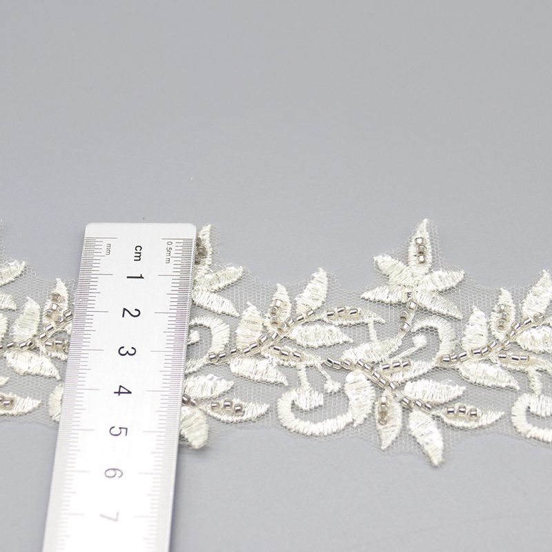 Creative and elegant handmade beaded embroidery lace