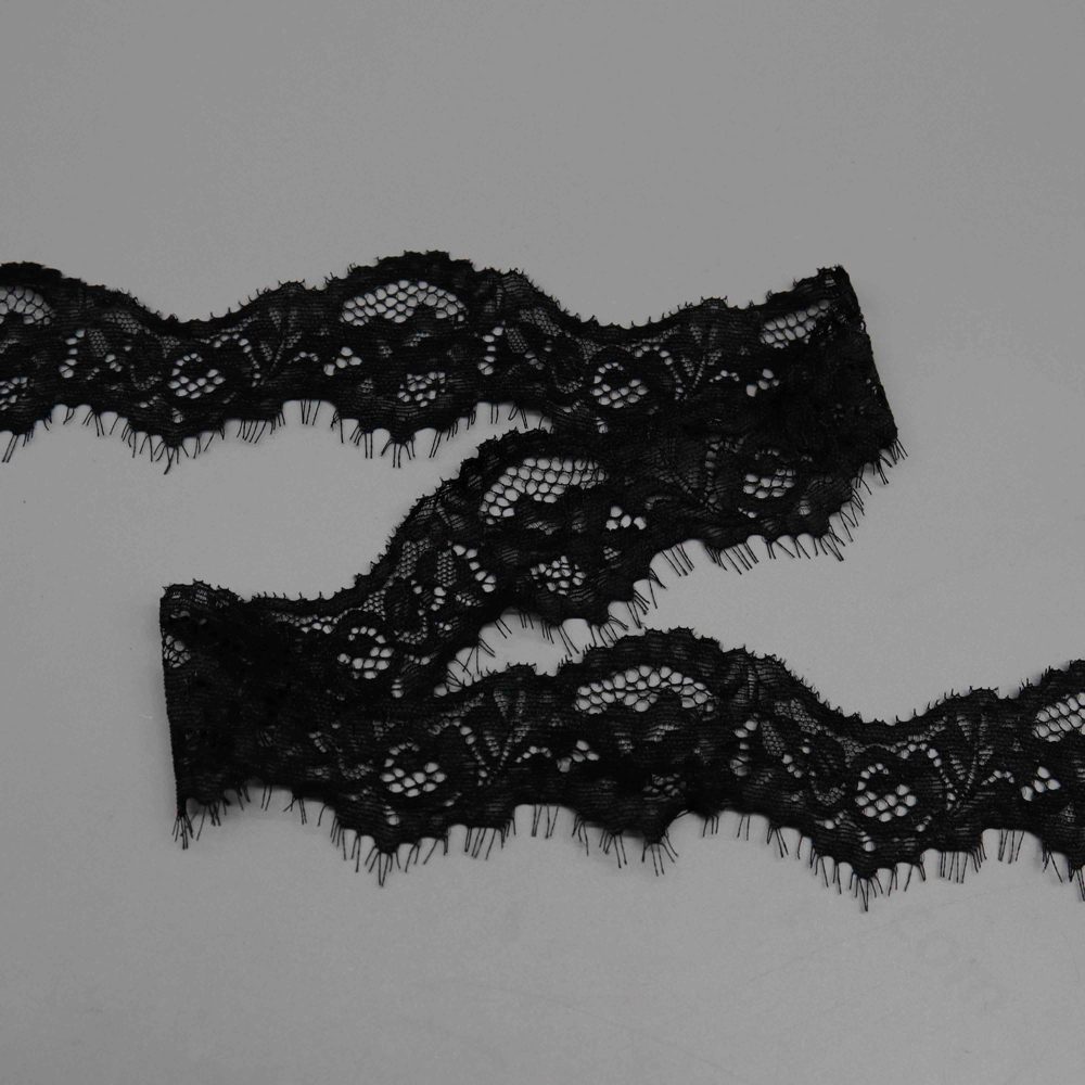 Vibrant image of French-style stretch lace trim ribbon