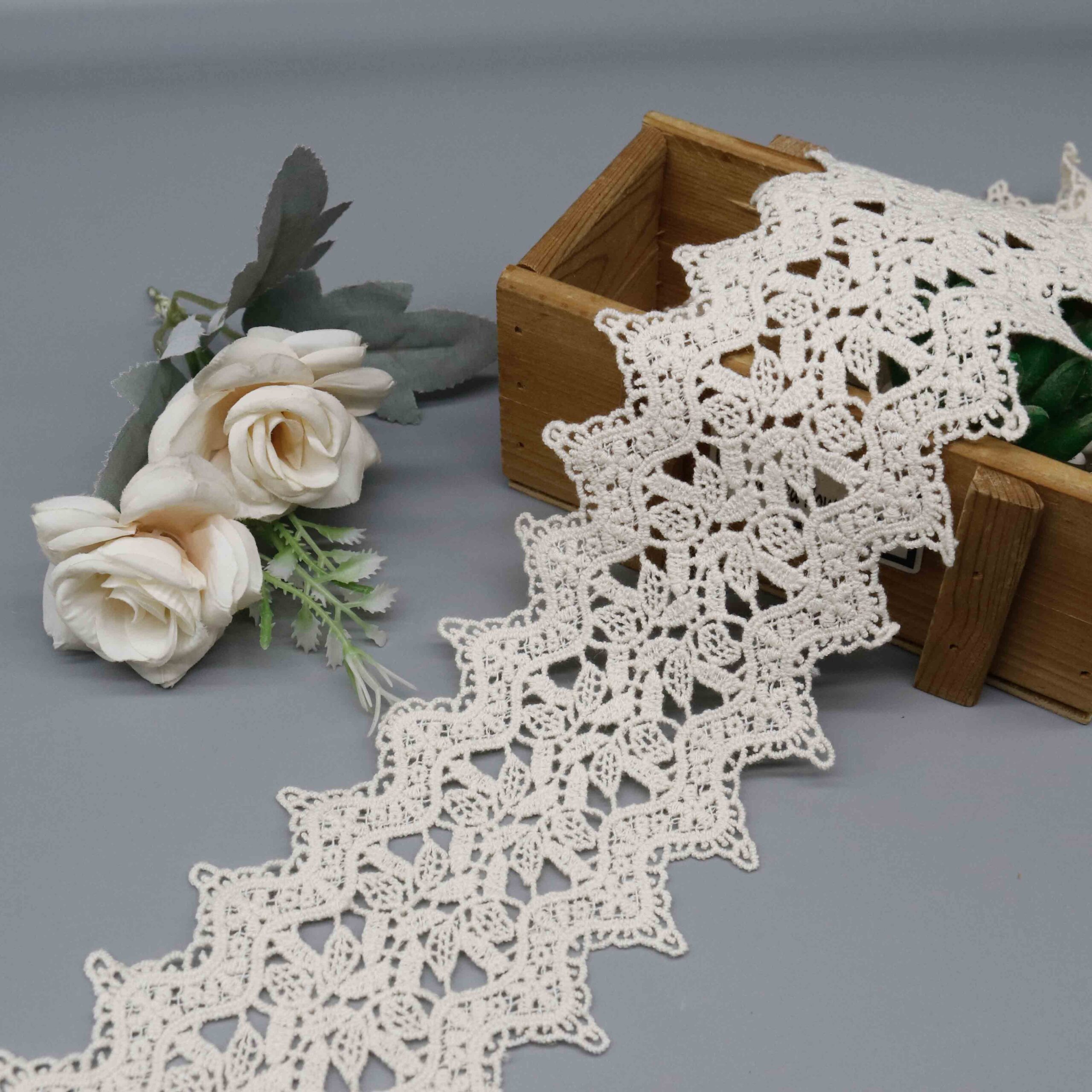 Macro close-up capturing intricate rhombus framework and delicate botanical thread craftsmanship.