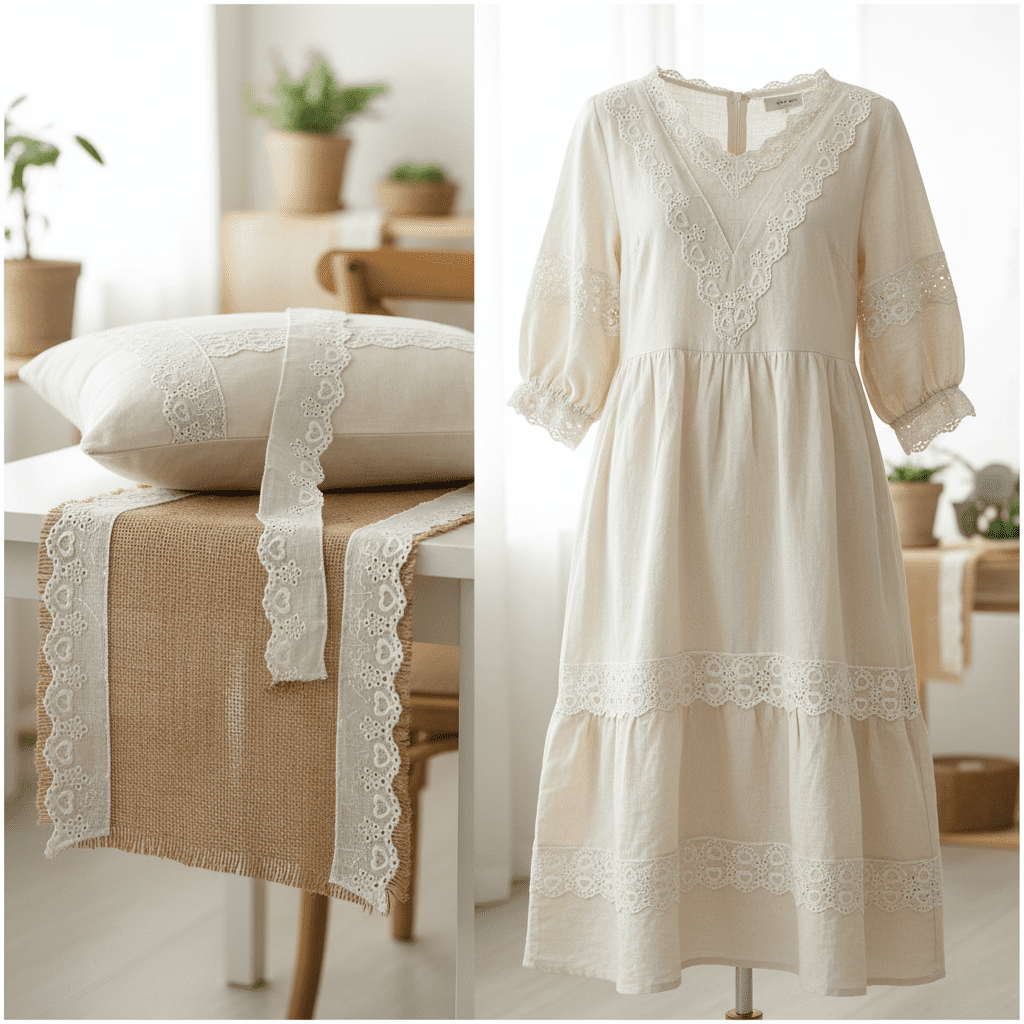 Eco-Friendly Narrow Cotton Eyelet Embroidery Lace Trim Scalloped Heart Ribbon for Dress Sewing