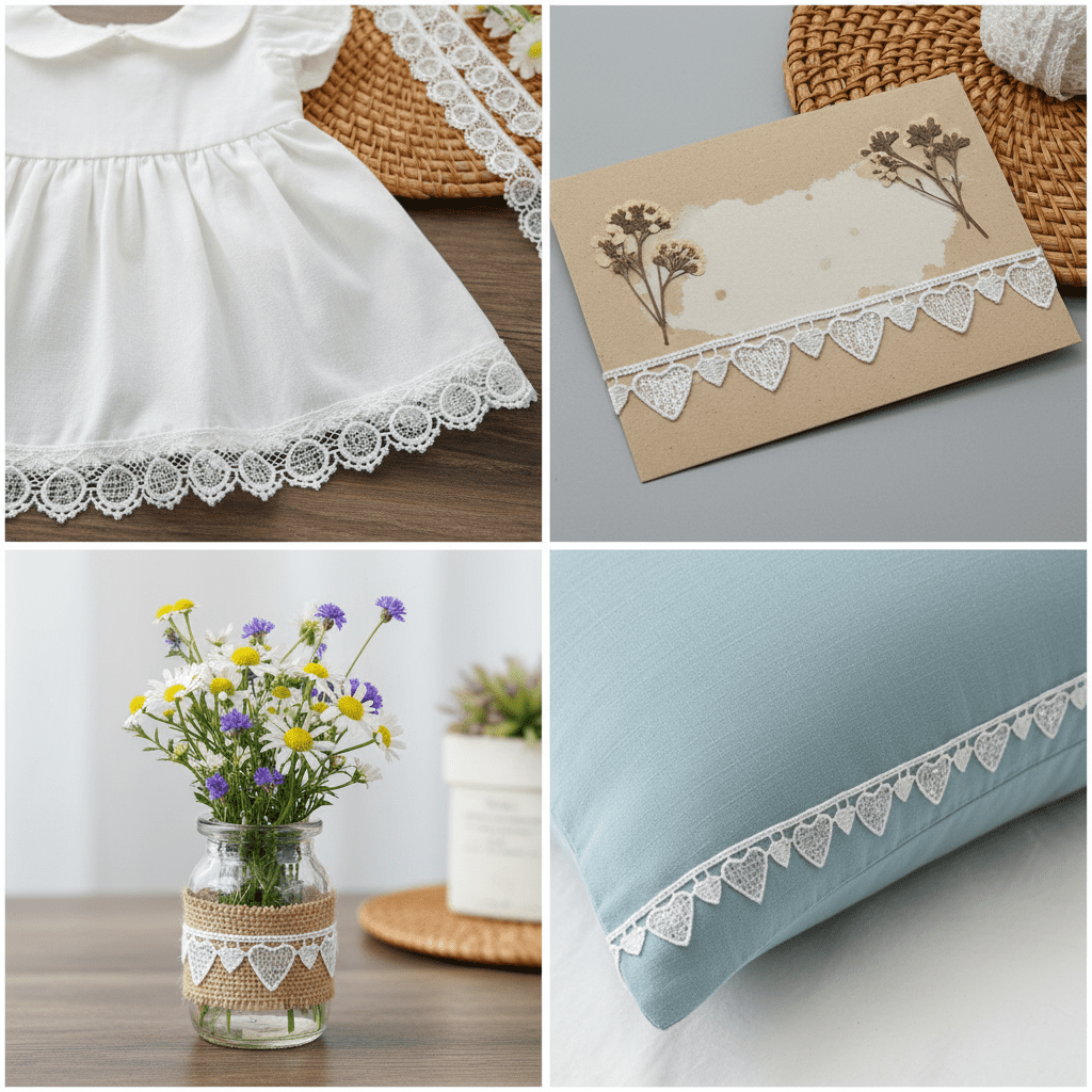 Narrow 100% Polyester Water Soluble Guipure Lace Trim