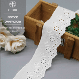 Eco-Friendly Cotton Eyelet Lace Trim for Dress and Shoes Sewing Crafts