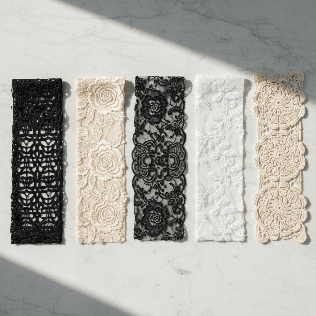 different types of lace crafts side by side comparison