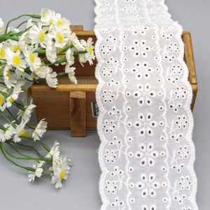 Fashion Designer Pure Cotton Eyelet Lace Trim Embroidery Sewing Custom Lace Trim for Clothing