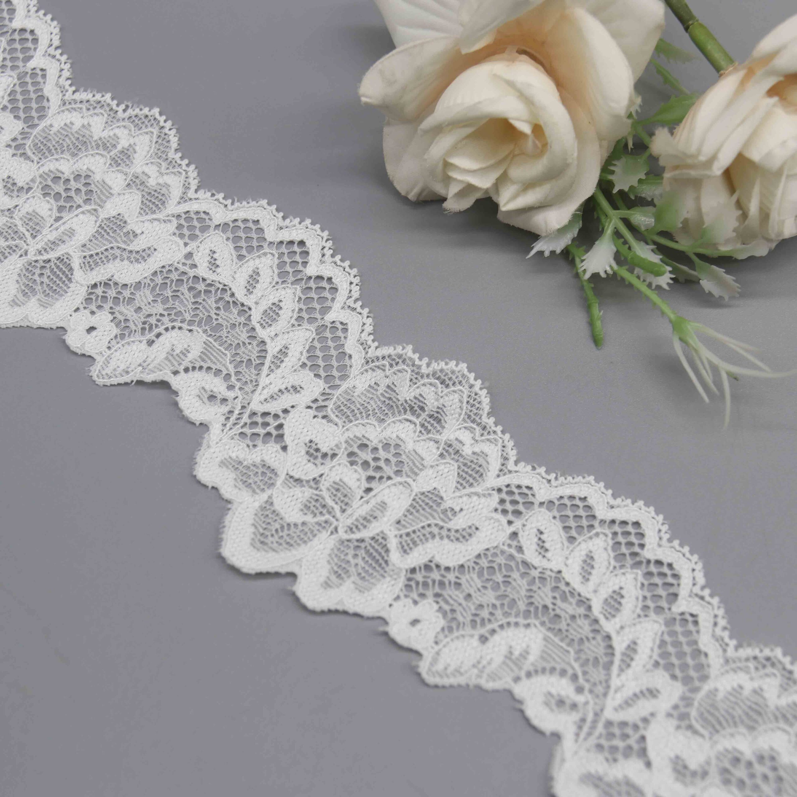 Wide Elastic Lace for Lingerie Bands and Apparel Cuffs - Image 2