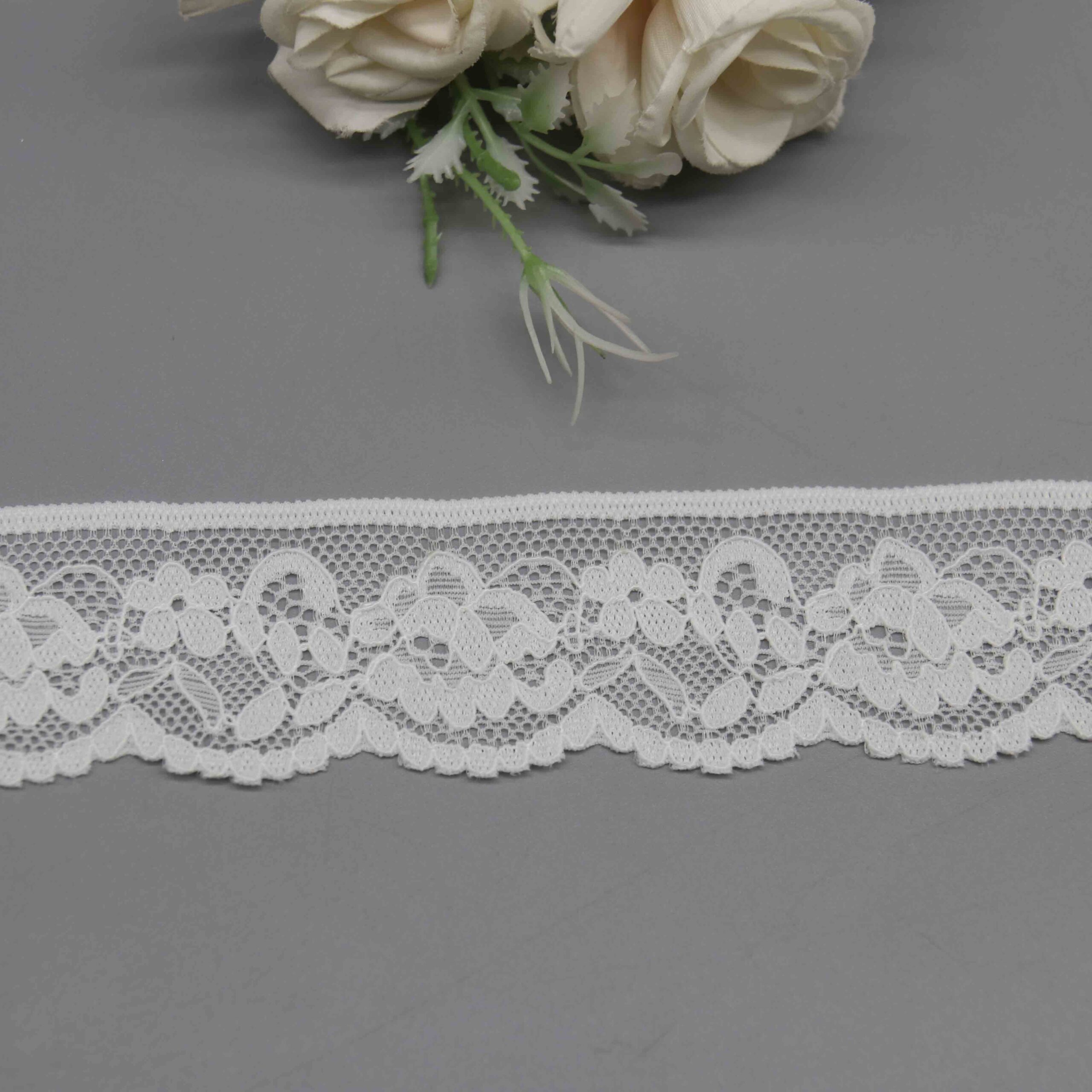 Classic Floral Elastic Lace Trim for Delicate Lingerie Straps and Accents - Image 2