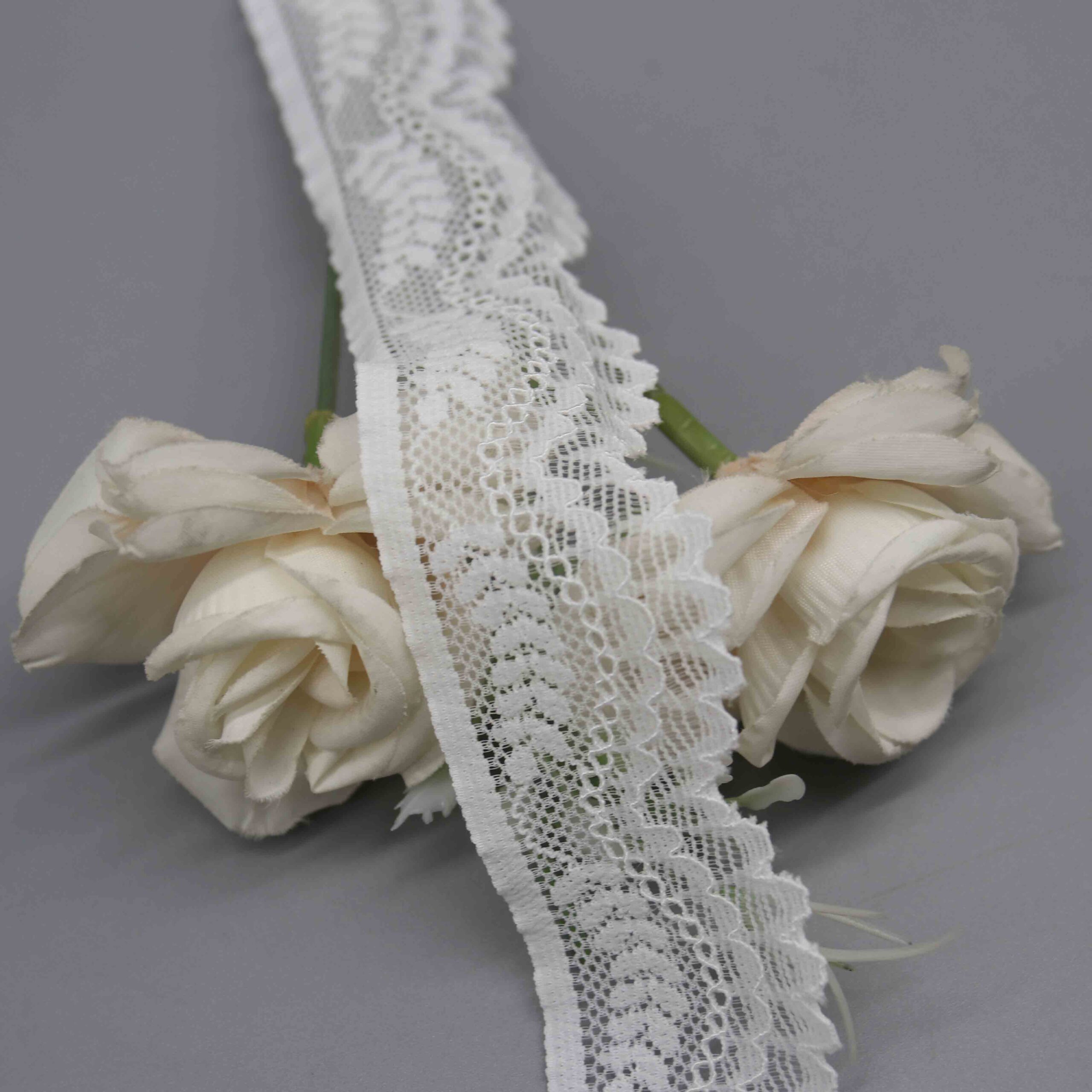 3.3cm Floral Stretch Lace Trim for Lingerie and Apparel Edging - Image 2