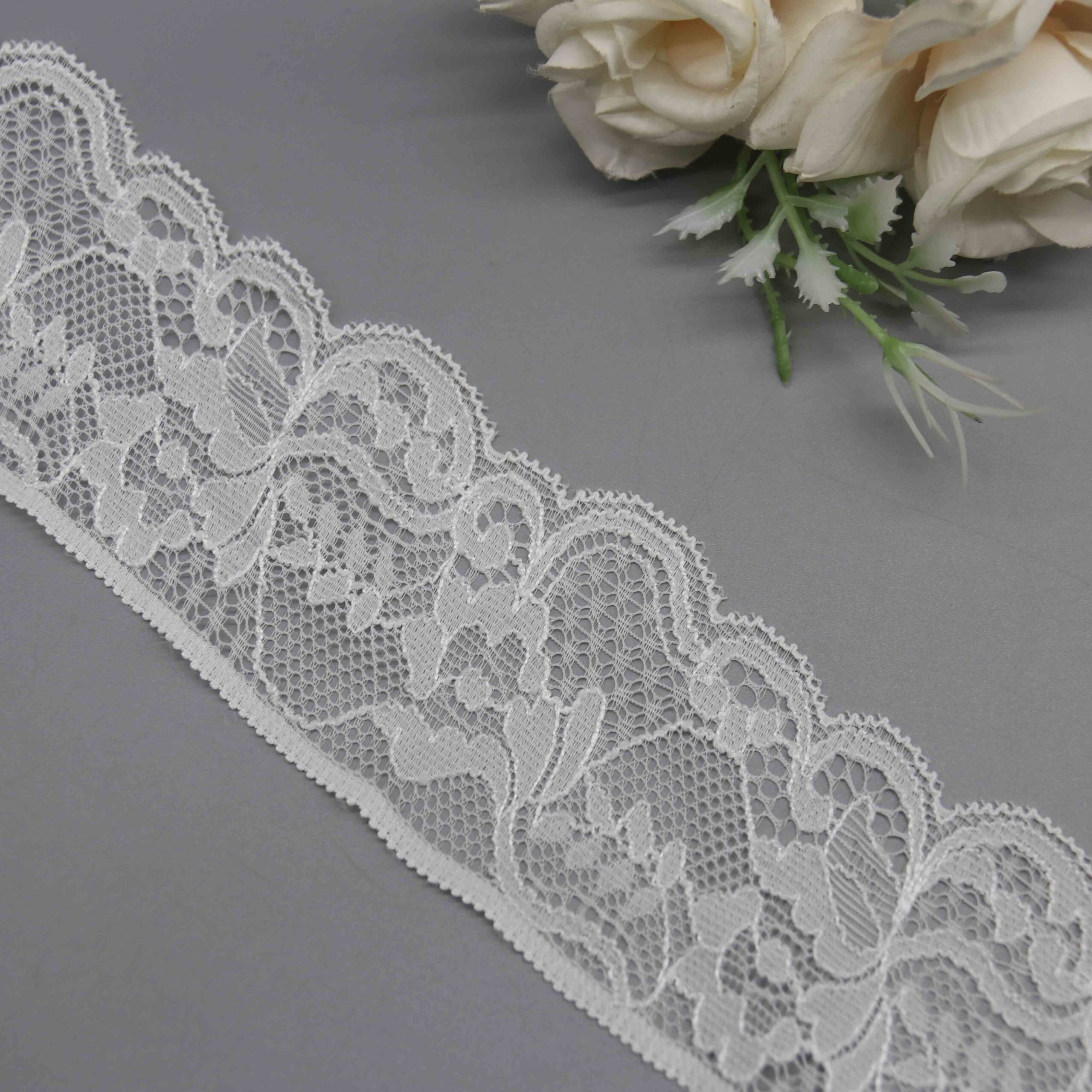 Floral Scalloped Stretch Lace for Lingerie Bands and Apparel Hems - Image 2