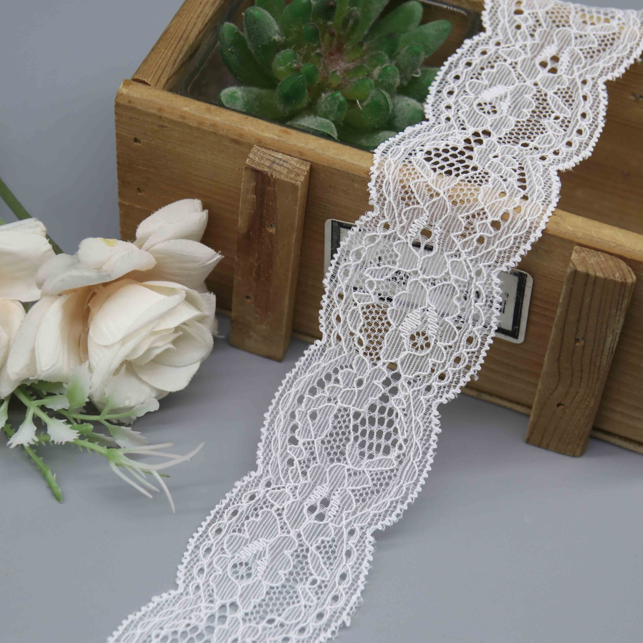 Floral Stretch Lace Trim for Lingerie and Garment Edging - Image 2