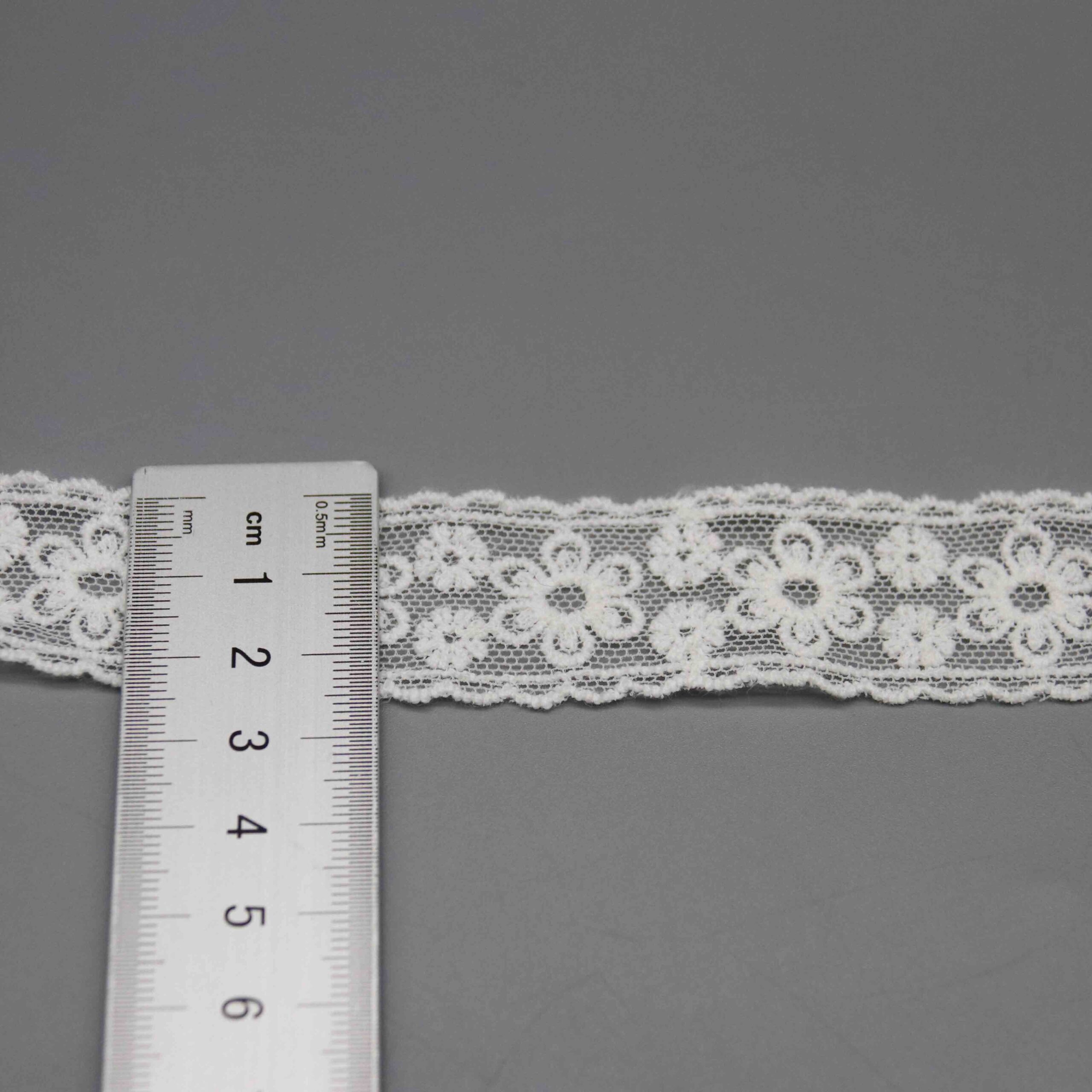Cotton Mesh Embroidery Lace Ribbon White Floral Lace Trim for Garment Edge