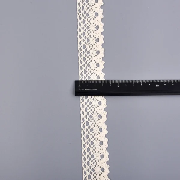 Embroidery crochet lace trim in polyester cotton blend, skin-friendly and comfortable, designed for women’s dresses.
