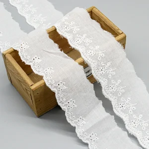 Factory direct cotton lace trim available for wholesale with options for custom designs and quick prototypes, perfect for crafts and apparel.