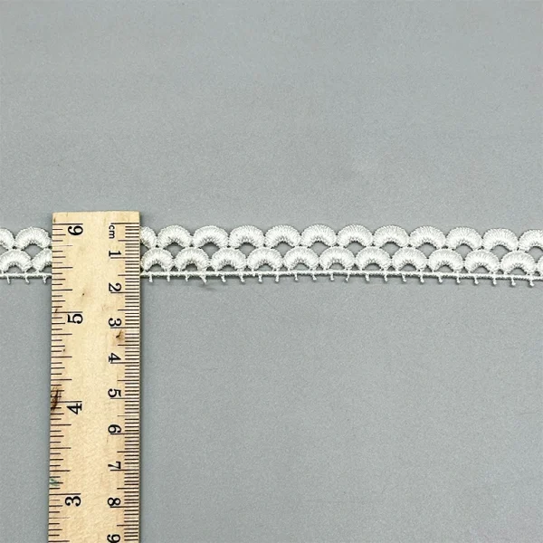 Water Soluble Lace Trim | D1984 – Delicate White Embroidery for Garments and Crafts - 图片 4