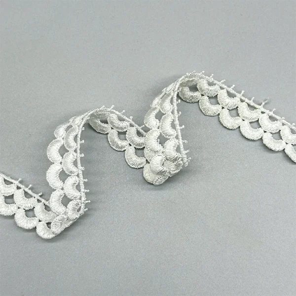 Water Soluble Lace Trim | D1984 – Delicate White Embroidery for Garments and Crafts - 图片 3