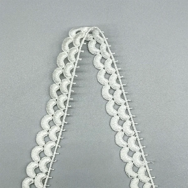 Water Soluble Lace Trim | D1984 – Delicate White Embroidery for Garments and Crafts - 图片 2