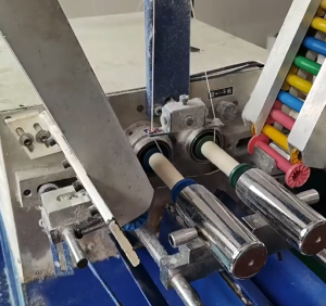 Inside a contemporary cotton lace factory showcasing automated machines producing high-quality lace trims for garment and home decor industries.