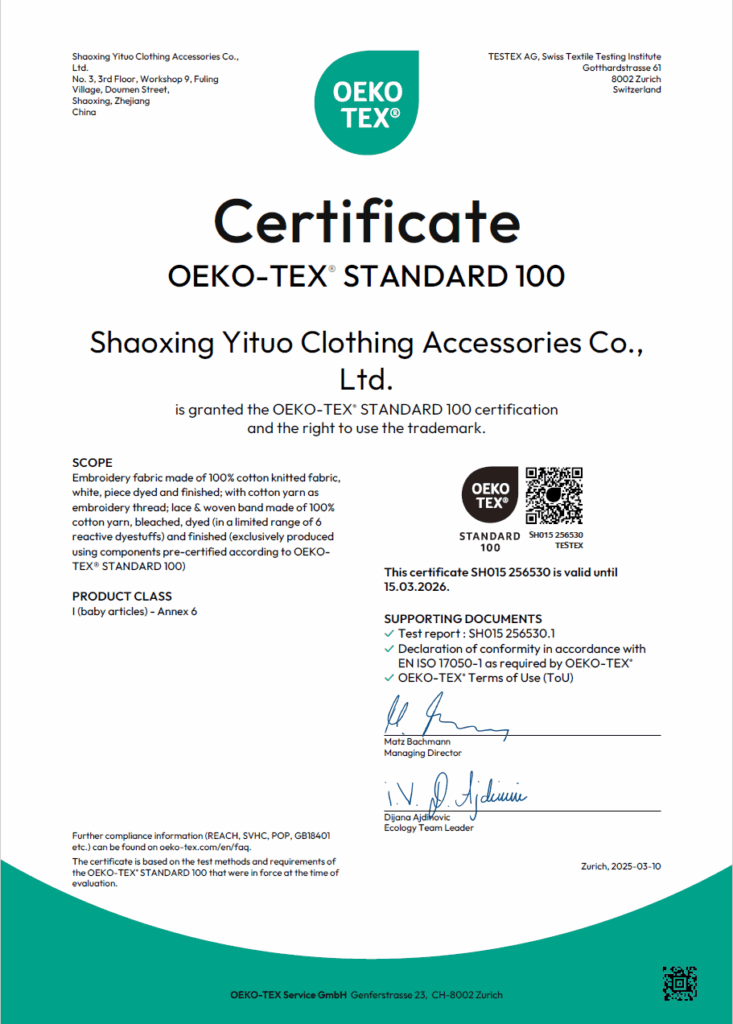 OEKO-TEX Certificate