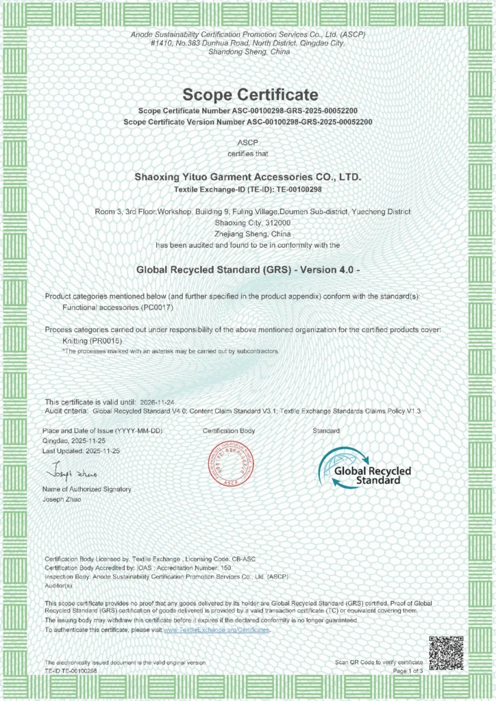 GRS Certificate