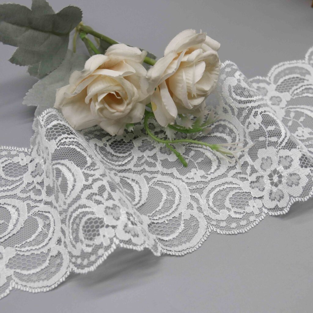 nylon mesh base with cotton thread embroidery