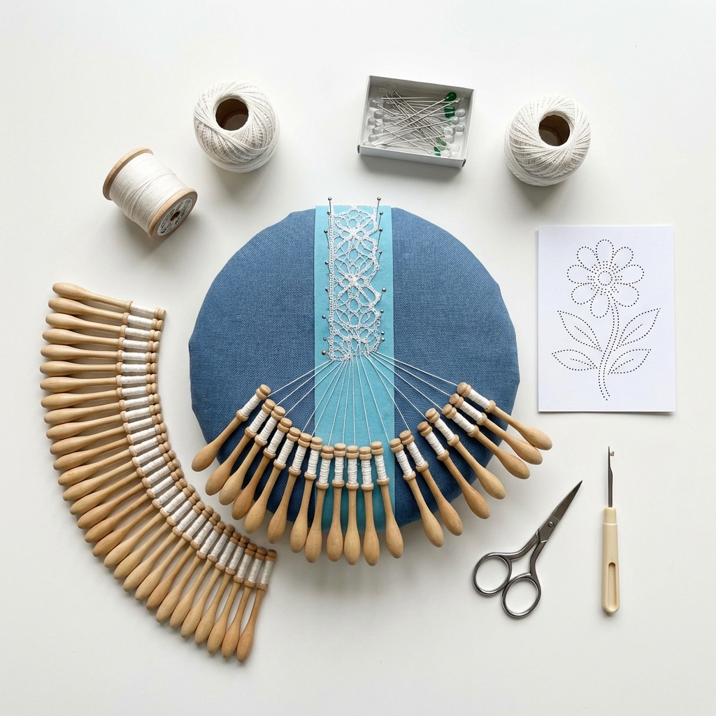 Flat lay of beginner supplies