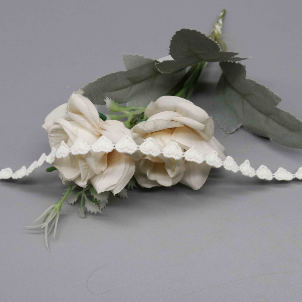 Horizontal ruler placement illustrating spacing and scale of heart motif design cycle