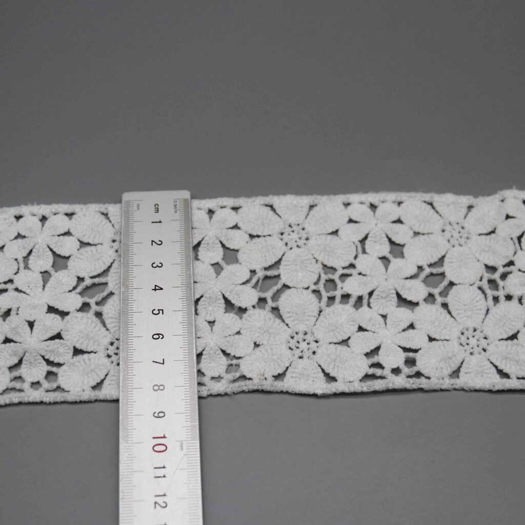 Horizontal ruler placement illustrating spacing and scale of botanical motif design cycle