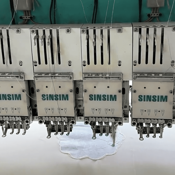 State-of-the-art manufacturing plant specializing in water soluble lace production with customized design services and bulk order capability.