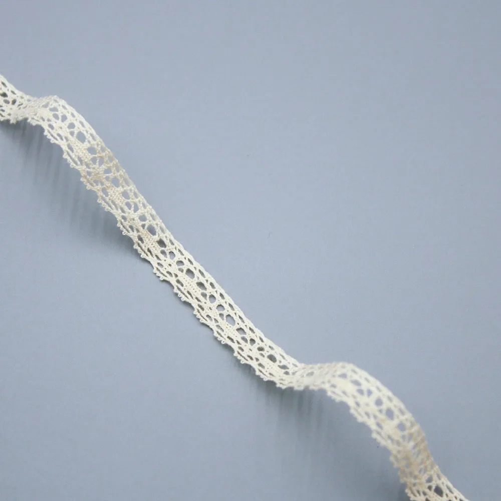 Narrow Eyelet Crocheted Cotton Lace Garment Lace Trim for Clothing